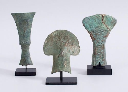 TWO SOUTH EAST ASIAN BRONZE AXES, DONG SUN