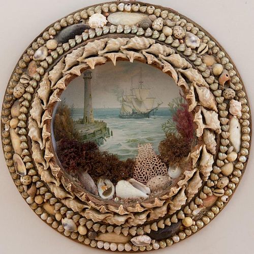 PAIR OF SHELLWORK SHADOWBOX MARINE PICTURES