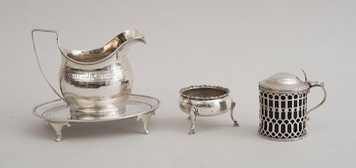 FOUR GEORGE III SILVER SMALL TABLE ARTICLES