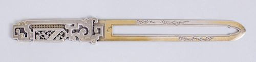 ENGLISH AESTHETIC MOVEMENT SILVER-GILT PAGE CUTTER
