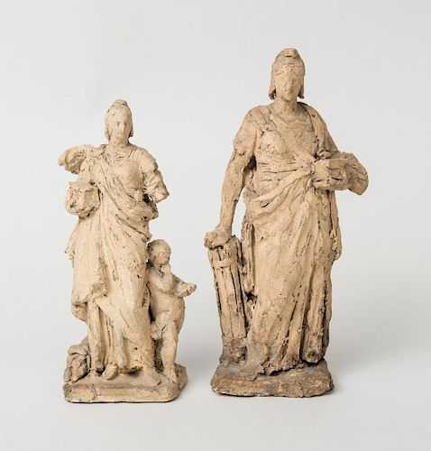 TWO TERRACOTTA FIGURES MODELED IN THE CLASSICAL TASTE
