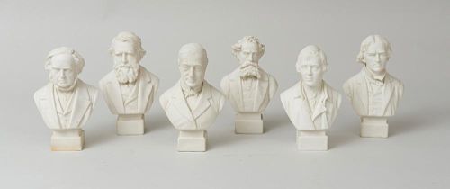 NINE ROBINSON & LEADBEATER PARIAN BUSTS OF WRITERS AND POETS