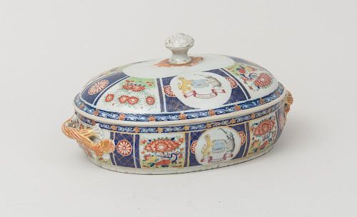 CHINESE EXPORT TUREEN AND COVER FOR THE INDIAN MARKET