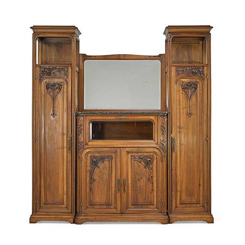FRENCH ART NOUVEAU Tall cabinet