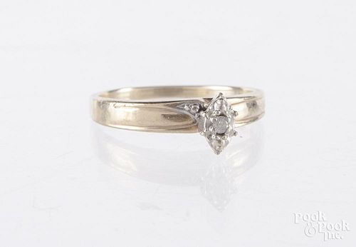10K gold and diamond engagement ring