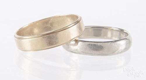Two 14K gold weddings bands