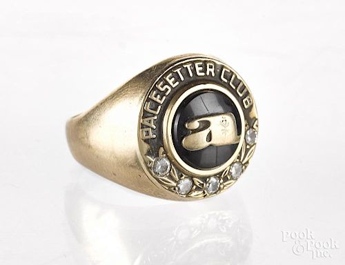 10K yellow gold and diamond Pacesetter Club ring,