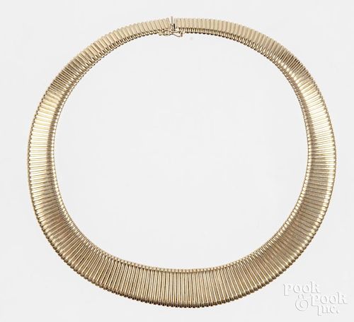 18K yellow gold omega collar necklace
