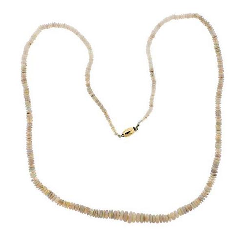 14K Gold Opal Necklace