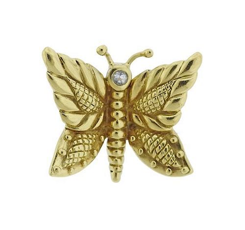 Judith Ripka 18k Gold Butterfly Pendant