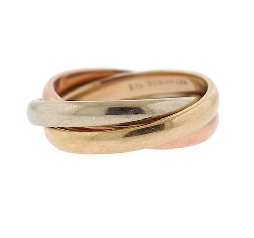 Tiffany &amp; Co 14k Tri Color Gold Rolling Band Ring