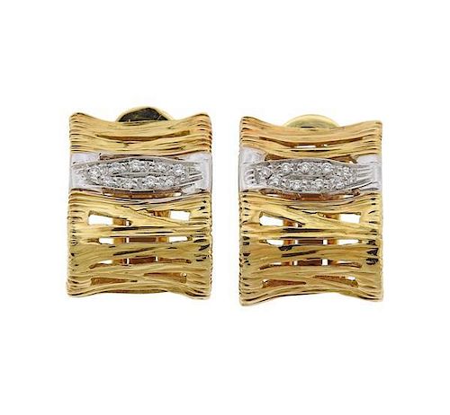 Roberto Coin Elephantino 18k Gold Diamond Earrings