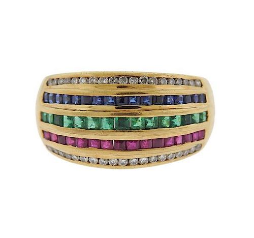 Le Vian 18k Gold Ruby Diamond Sapphire Ring