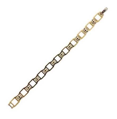18k Gold Diamond Link Men&#39;s Bracelet
