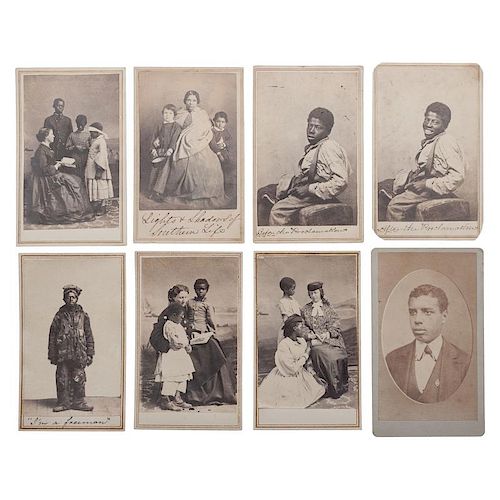 Exceptional Abolitionist Family CDV Album Containing Photographs of Slaves, Views of Port Royal, South Carolina, and Portrait
