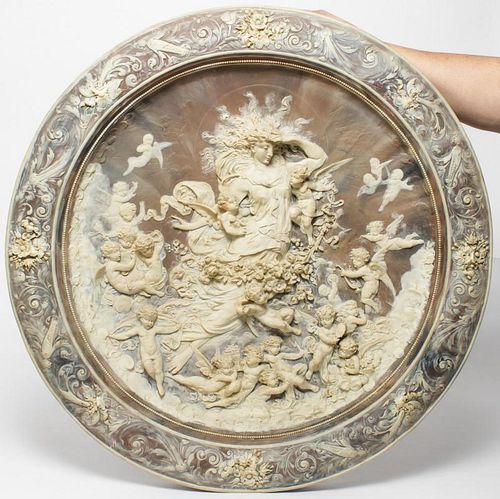 Large Neoclassical Cameo Wall Plaque