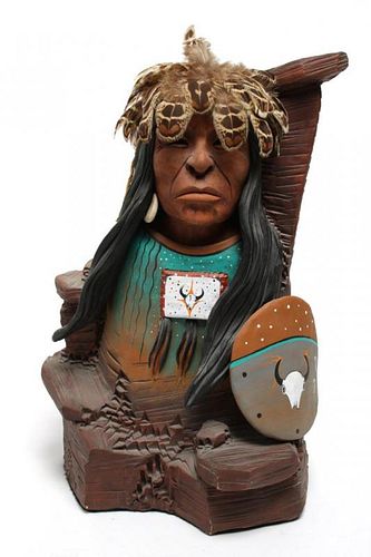 Jim Jackson (American b 1963)- Pottery Indian Head