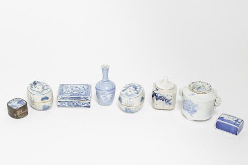 Asian Blue & White Porcelain Miniatures, 8