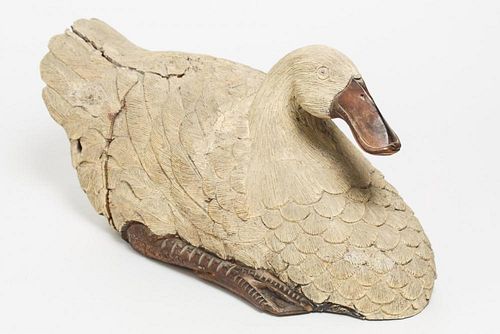 Folk Art Carved Wood Goose / Duck Decoy