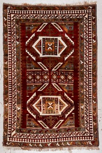 Vintage Kars Kazak Rug, Turkey: 5'2'' x 7'10''