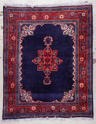 Semi-Antique Tabriz Rug: 3'8'' x 4'7''