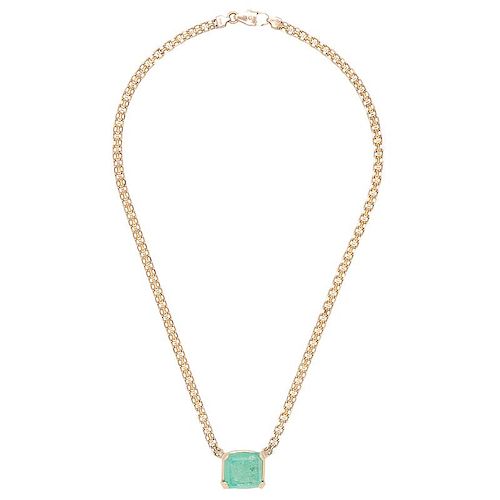 Emerald Necklace in 14 Karat Yellow Gold