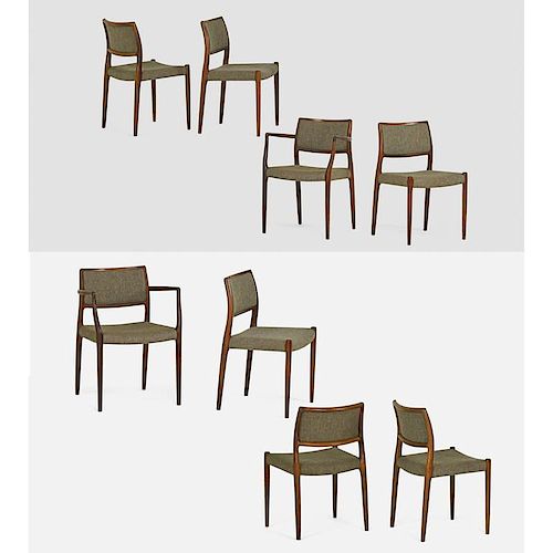 NIELS O. MOLLER Set of eight dining chairs