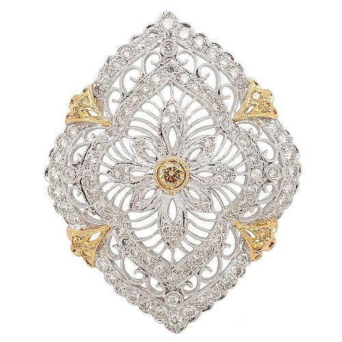 Diamond Pendant in 18 Karat White Gold