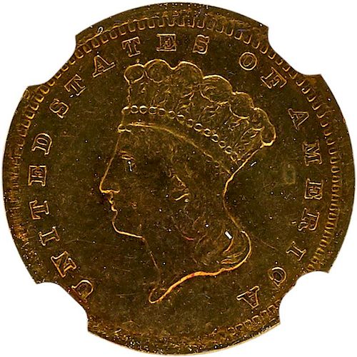 U.S. 1857-C TYPE 3 $1 GOLD COIN
