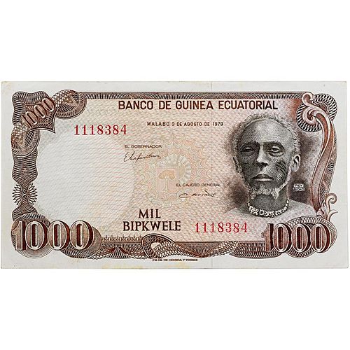 1979 EQUATORIAL GUINEA 1000 BIPKWELE NOTE