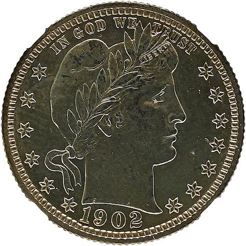 U.S. 1902 PROOF BARBER 25C COIN
