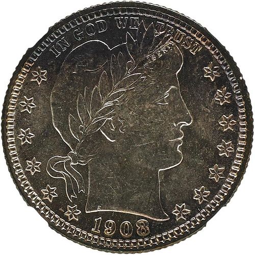 U.S. 1908-S BARBER 25C COIN