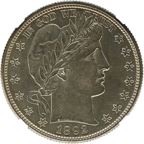 U.S. 1892-S BARBER 50C COIN