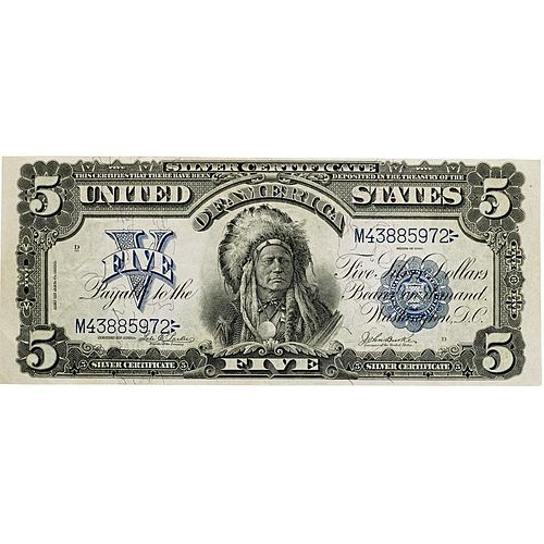 U.S. 1899 $5 INDIAN CHIEF SILVER CERTIFICATE NOTE