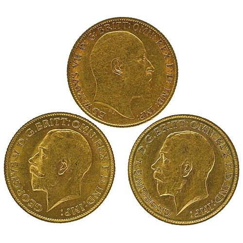 GREAT BRITAIN HALF SOVEREIGN GOLD COINS