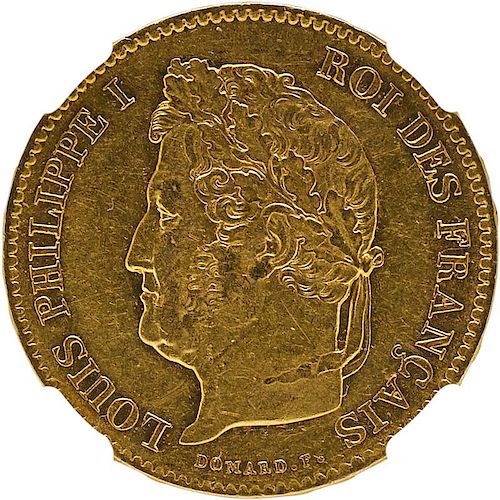 1834A FRANCE GOLD 40 FRANCS COIN
