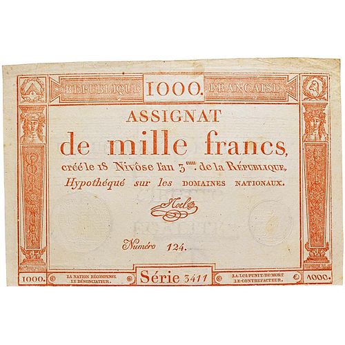 1795 FRENCH 1000 FRANCS