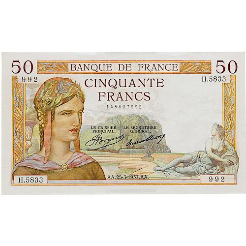 1935 50 FRANC NOTES