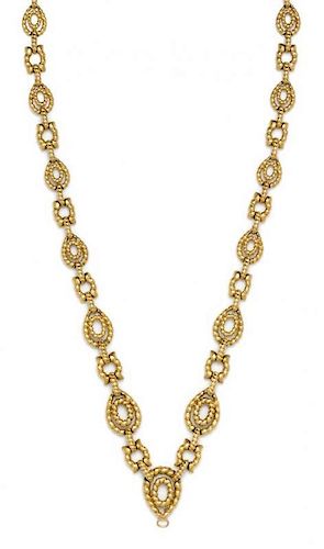 * An 18 Karat Yellow Gold Longchain Necklace, David Webb, 97.40 dwts.
