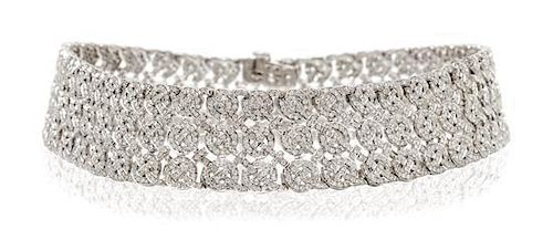 A White Gold and Diamond Knot Motif Choker Necklace, 70.40 dwts.