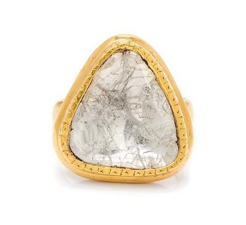 A High Karat Yellow Gold and Diamond Ring, Indian, 7.60 dwts.