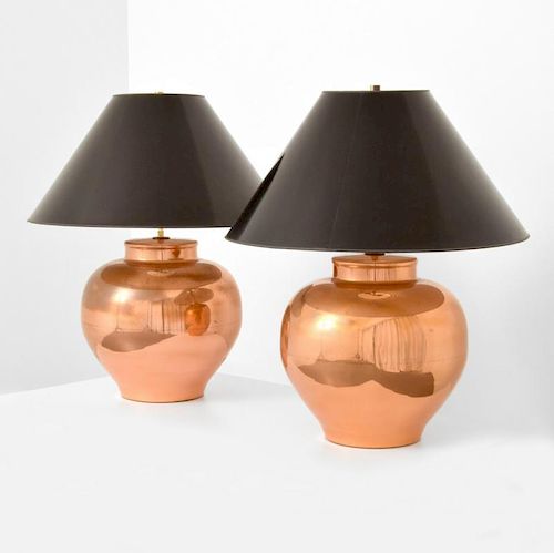 Pair of Karl Springer MING VASE Table Lamps