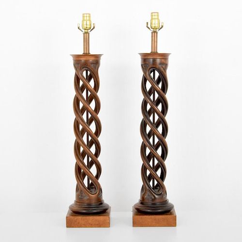 Pair of Frederick Cooper HELIX Table Lamps