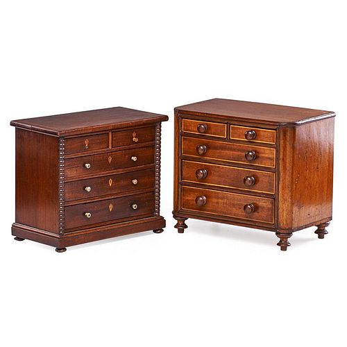 TWO AMERICAN MINIATURE CHESTS OF DRAWERS
