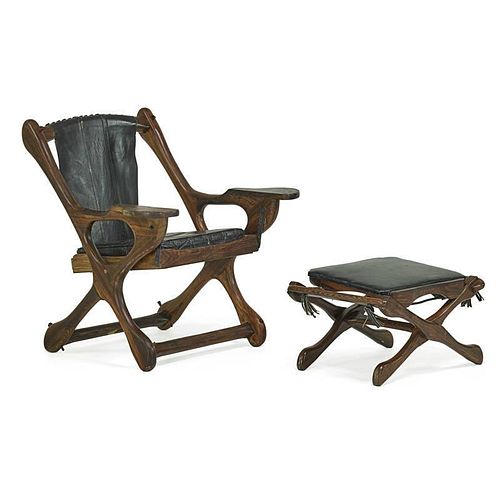 DON SHOEMAKER; SENAL Rocking chair and stool
