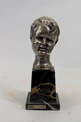 Antique Silver Bust of a Young Boy