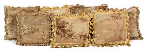 A Collection of Six Aubusson Tapestry Pillows
