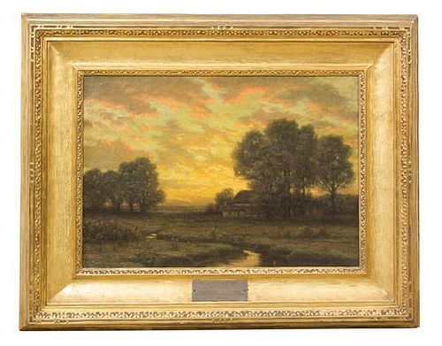 William Fitler (American, 1857-1915) Waning Day oil on canvas signed (lower...