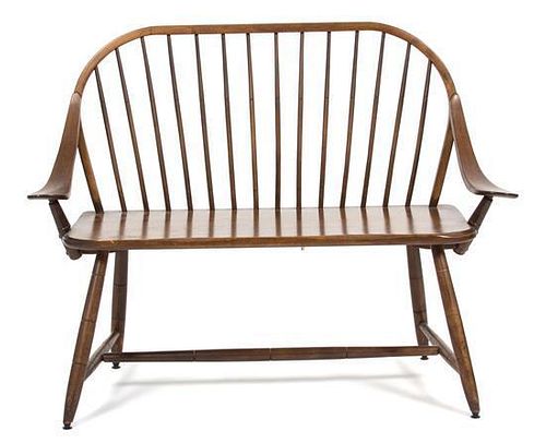 An American Windsor Spindle Back Love Seat
