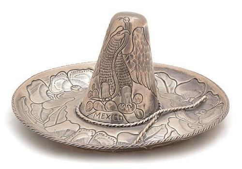 A Mexican Silver Sombrero-Form Dish